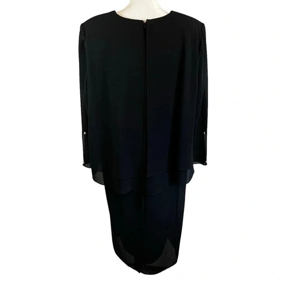 vintage PATRA STENAY Layered Lined Black Dress Crystal Buttons Size 14 - Picture 5 of 12